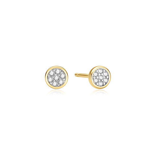  Luna Gaze - Ear studs - Silver / 14kt GP - Zirconia